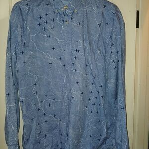 Banana Republic Blue Topographic Men's Shirt